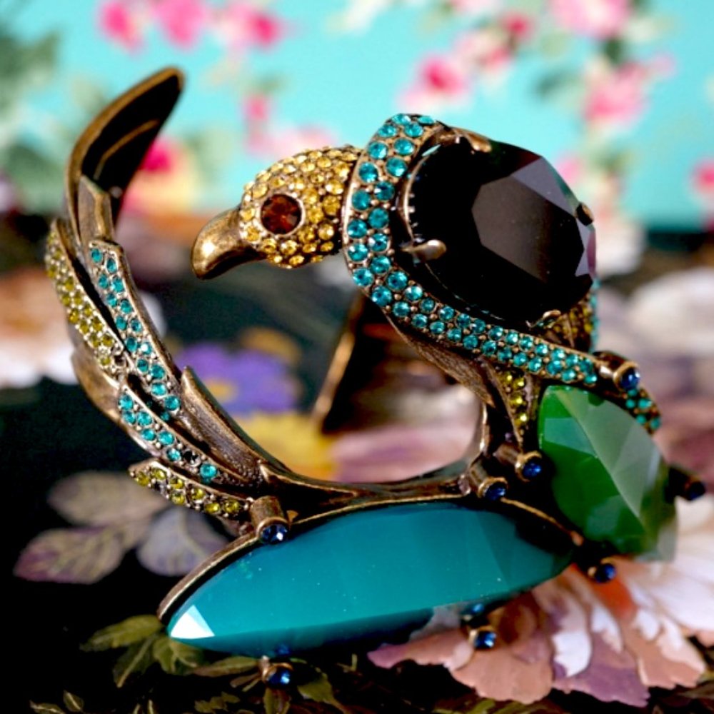 LANVIN  Brass & Swarovski Cuff Bracelet